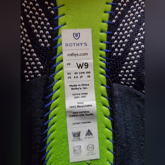 Size 9 Rothy's Point Navy Houndstooth - Picture 2 of 3